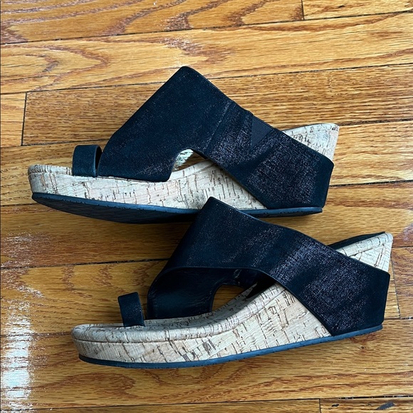 Donald Pliner Slide Wedge Sandal Black Size 8 - Picture 5 of 6